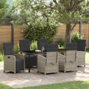 Have Spisebordssæt med pude 7 pcs Lysegrå polyrattan