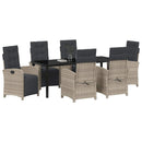 Have Spisebordssæt med pude 7 pcs Lysegrå polyrattan
