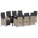 Have Spisebordssæt med pude 9 pcs Lysegrå polyrattan