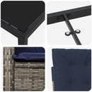 Have Spisebordssæt med pude 3 pcs Grå polyrattan