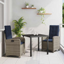 Have Spisebordssæt med pude 3 pcs Grå polyrattan