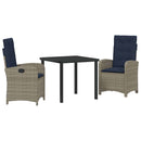 Have Spisebordssæt med pude 3 pcs Grå polyrattan