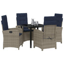 Have Spisebordssæt med pude 5 pcs Grå polyrattan