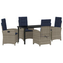 Have Spisebordssæt med pude 5 pcs Grå polyrattan