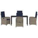 Have Spisebordssæt med pude 5 pcs Grå polyrattan