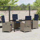 Have Spisebordssæt med pude 5 pcs Grå polyrattan