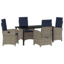 Have Spisebordssæt med pude 5 pcs Grå polyrattan