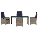 Have Spisebordssæt med pude 5 pcs Grå polyrattan
