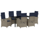 Have Spisebordssæt med pude 7 pcs Grå polyrattan