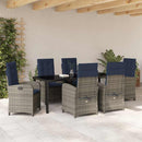 Have Spisebordssæt med pude 7 pcs Grå polyrattan