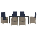 Have Spisebordssæt med pude 7 pcs Grå polyrattan