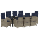Have Spisebordssæt med pude 9 pcs Grå polyrattan