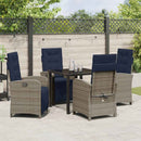 Have Spisebordssæt med pude 5 pcs Grå polyrattan