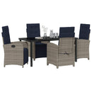 Have Spisebordssæt med pude 5 pcs Grå polyrattan