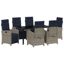Have Spisebordssæt med pude 7 pcs Grå polyrattan