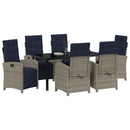 Have Spisebordssæt med pude 7 pcs Grå polyrattan