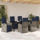 Have Spisebordssæt med pude 7 pcs Grå polyrattan