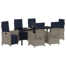 Have Spisebordssæt med pude 7 pcs Grå polyrattan