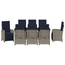 Have Spisebordssæt med pude 9 pcs Grå polyrattan