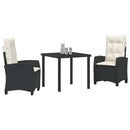 Have Spisebordssæt med pude 3 pcs Sort polyrattan