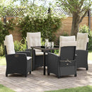 Have Spisebordssæt med pude 5 pcs Sort polyrattan