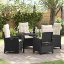 Have Spisebordssæt med pude 5 pcs Sort polyrattan