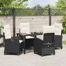 Have Spisebordssæt med pude 5 pcs Sort polyrattan