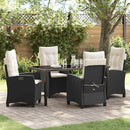 Have Spisebordssæt med pude 5 pcs Sort polyrattan