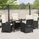 Have Spisebordssæt med pude 5 pcs Sort polyrattan
