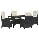 Have Spisebordssæt med pude 5 pcs Sort polyrattan
