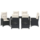 Have Spisebordssæt med pude 7 pcs Sort polyrattan