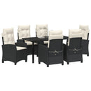 Have Spisebordssæt med pude 7 pcs Sort polyrattan