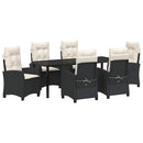 Have Spisebordssæt med pude 7 pcs Sort polyrattan