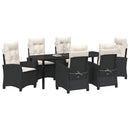 Have Spisebordssæt med pude 7 pcs Sort polyrattan