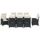 Have Spisebordssæt med pude 9 pcs Sort polyrattan