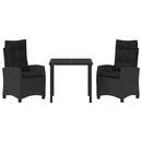 Have Spisebordssæt med pude 3 pcs Sort polyrattan