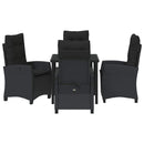 Have Spisebordssæt med pude 5 pcs Sort polyrattan