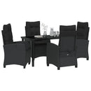 Have Spisebordssæt med pude 5 pcs Sort polyrattan