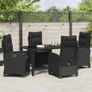 Have Spisebordssæt med pude 5 pcs Sort polyrattan