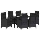 Have Spisebordssæt med pude 7 pcs Sort polyrattan