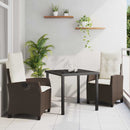 Have Spisebordssæt med pude 3 pcs Brun polyrattan