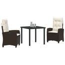 Have Spisebordssæt med pude 3 pcs Brun polyrattan