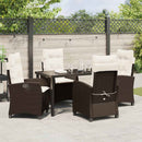 Have Spisebordssæt med pude 5 pcs Brun polyrattan