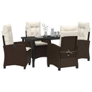 Have Spisebordssæt med pude 5 pcs Brun polyrattan
