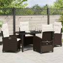 Have Spisebordssæt med pude 5 pcs Brun polyrattan