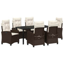 Have Spisebordssæt med pude 7 pcs Brun polyrattan