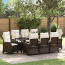Have Spisebordssæt med pude 9 pcs Brun polyrattan