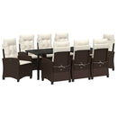 Have Spisebordssæt med pude 9 pcs Brun polyrattan