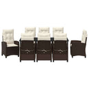 Have Spisebordssæt med pude 9 pcs Brun polyrattan