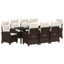 Have Spisebordssæt med pude 9 pcs Brun polyrattan